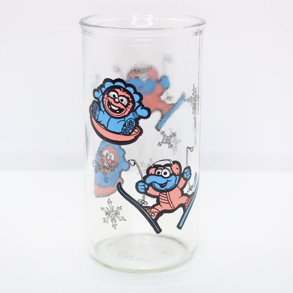 Jim Henson Muppet Babies Tall Jelly Jar Glass Tumbler Gonzo Animal Vintage - Picture 1 of 5